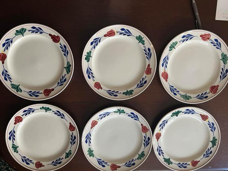 Boerenbont platte borden, Huis en Inrichting, Keuken | Servies, Zo goed als nieuw, Bord(en), Boerenbont, Aardewerk, Ophalen of Verzenden