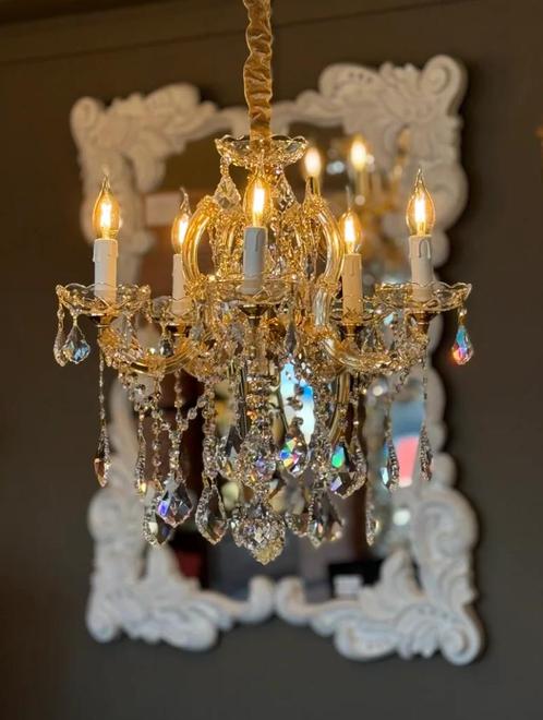 Kroonluchter-winkel 5 lichts 24 karaat verguld 5 lichts, Huis en Inrichting, Lampen | Kroonluchters, Nieuw, Ophalen of Verzenden
