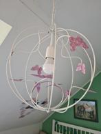 Leuke kinderlamp wit met roze vlinders, Minder dan 50 cm, Ophalen of Verzenden, Metaal, Zo goed als nieuw