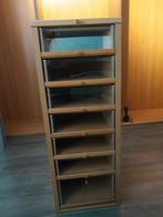 Massief houten ladekast met glasfronten, Minder dan 50 cm, Gebruikt, Glas, Ophalen of Verzenden