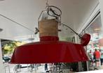 Industriële Hanglamp Rood Metaal & Hout, Huis en Inrichting, Lampen | Hanglampen, Ophalen, Zo goed als nieuw, Metaal, 50 tot 75 cm
