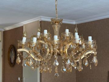 3 stuks kroonluchters goud glas beschikbaar voor biedingen