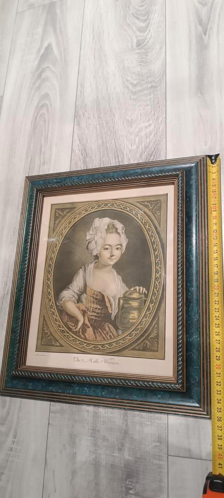 Antieke litho “The Milk Woman” 1923 in lijst, Huis en Inrichting, Woonaccessoires | Lijsten, Zo goed als nieuw, Minder dan 50 cm