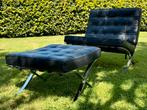 Barcelona Chair met Otteman - zwart leer / chroom, Huis en Inrichting, Fauteuils, Ophalen, Modern design, Zo goed als nieuw, 75 tot 100 cm