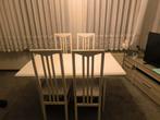 Witte Eettafel + Stoelen - Zo Goed Als Nieuw!, Huis en Inrichting, Tafels | Eettafels, Ophalen, 100 tot 150 cm, 50 tot 100 cm