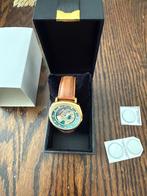 Bulova Accutron II staal /goud/groen in uitmundende staat, Overige merken, Overige materialen, Leer, Polshorloge
