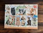 Jumbo kattenpostzegel puzzel 1000 stukjes, Ophalen of Verzenden, 500 t/m 1500 stukjes, Zo goed als nieuw, Legpuzzel