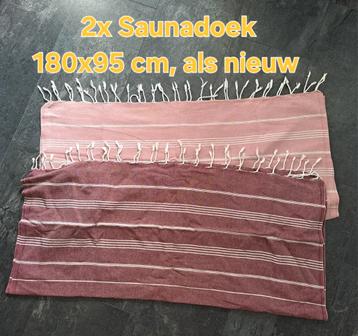2x Saunadoek 180x95cm - Zo goed als nieuw! beschikbaar voor biedingen