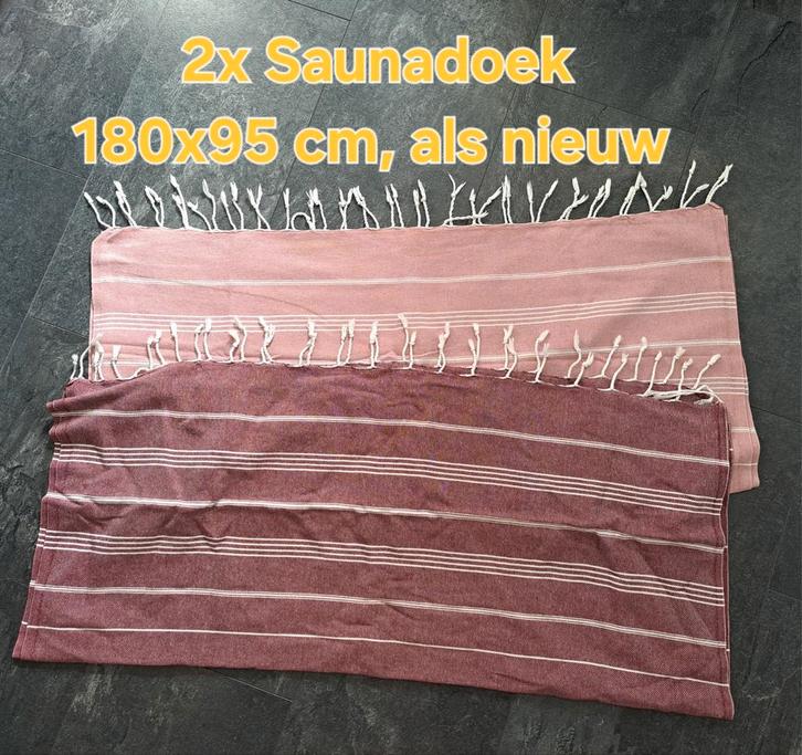 2x Saunadoek 180x95cm - Zo goed als nieuw!, Huis en Inrichting, Badkamer | Badtextiel en Accessoires, Zo goed als nieuw, Handdoek