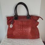 Salamander leren suede handtas krokodillenleer design rood, Ophalen of Verzenden, Zo goed als nieuw, Rood, Handtas