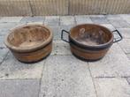 2 houten vaatjes, Overige materialen, Gebruikt, Rond, Ophalen of Verzenden