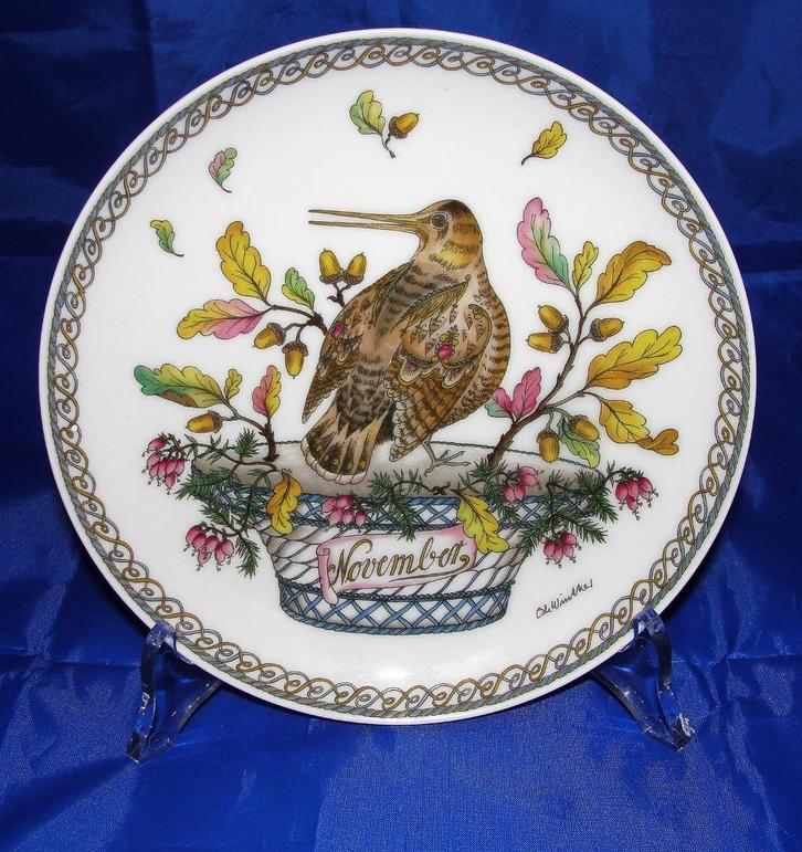 Hutschenreuther Ole Winther wandbord November Houtsnip, Antiek en Kunst, Curiosa en Brocante, Ophalen of Verzenden