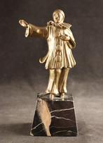 Bronzen Art Deco beeld van een pierrot, Verzenden