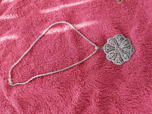 Vintage zilveren pendant, Sieraden, Tassen en Uiterlijk, Kettingen, Zo goed als nieuw, Zilver, Zilver, Ophalen of Verzenden