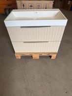 Nieuw! Badmeubel 80cm caramel met solid surface wastafel, Ophalen, Nieuw, Rvs, Wastafel