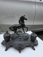 Antieke Inktpot met Paardenbeeld, Antiek en Kunst, Antiek | Koper en Brons, Ophalen of Verzenden
