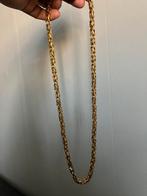 Vierkante koningsketting 65cm en 6 mm dik staal 18k, Ophalen of Verzenden, Nieuw, Goud, Overige materialen