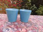2 bloempotten Elise neon-blue, Ophalen, Rond, Binnen, Zo goed als nieuw