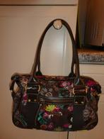 Oilily handtas bruin bonte bloemen kort hengsel 29 x 22 x 11, Handtas, Bruin, Zo goed als nieuw, Verzenden