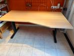 Stevig gebogen (hoek)bureau 180 x 100/80, Ophalen, In hoogte verstelbaar, Gebruikt