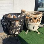 Unieke MASSIEF GESMEDE Vuurkorf Houtkorf zwaar smeedijzer, Wilms, Vuurkorf, Nieuw, Ophalen of Verzenden