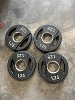 4 x 1,25 kg olympische halter schijven 50 mm, Sport en Fitness, Fitnessmaterialen, Halterschijven, Gebruikt, Ophalen of Verzenden