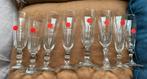 8 Antieke Franse flûtes champagneglazen glas genummerd, Antiek en Kunst, Antiek | Bestek, Ophalen of Verzenden