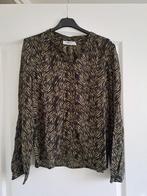 Zwart groen print blouse top maat xs 34 MSCH Copenhagen, Msch Copenhagen, Ophalen of Verzenden, Zo goed als nieuw, Maat 34 (XS) of kleiner