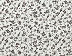 11759 Mini bloemetjes behang bruin op wit, vintage swiet, Verzenden, Minder dan 10 m², Wit