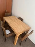 Eettafel met bamboe stoelen, Ophalen of Verzenden, Zo goed als nieuw