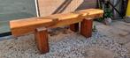 Houten bankje vintage kruk bijzet, Ophalen of Verzenden, Gebruikt, Hout