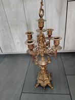 Antieke 5-armige messing kandelaar 50cm, Ophalen of Verzenden, Koper of Brons