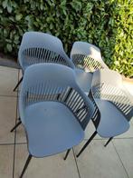 4 stuks nette stevige kunststof tuinstoelen antraciet, Tuin en Terras, Tuinstoelen, Ophalen, Zo goed als nieuw, Kunststof