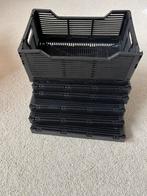 6 zwarte Hema gerecycled klapkratjes., Doe-het-zelf en Verbouw, Kratten en Dozen, Doos, Minder dan 35 cm, Ophalen of Verzenden