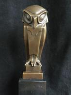 Bronzen art deco uil, Coenrad/stempel prachtig zuiver brons, Ophalen of Verzenden