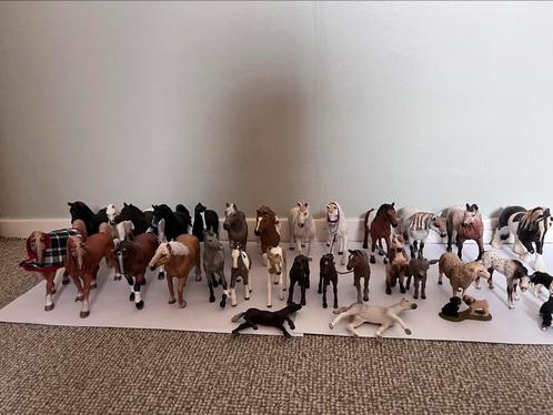 35 schleich paarden en dieren, Verzamelen, Dierenverzamelingen, Zo goed als nieuw, Beeldje of Figuurtje, Paard, Ophalen of Verzenden