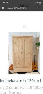 Massief houten hoge kledingkast, Huis en Inrichting, Ophalen, 100 tot 150 cm, 200 cm of meer, Zo goed als nieuw
