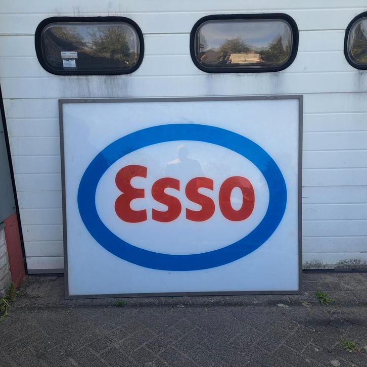 Esso lichtbak plaat Xxxl Vintage, Verzamelen, Merken en Reclamevoorwerpen, Gebruikt, Lichtbak of (neon) lamp, Ophalen