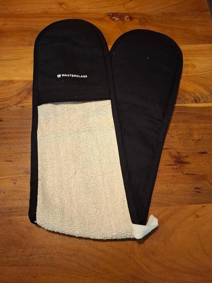 Dubbele ovenwanten, hittebestendig, gewatteerd, Huis en Inrichting, Keuken | Textiel, Nieuw, Overige typen, Zwart, Ophalen