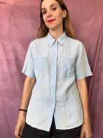 Vintage blouse / shirt - lichtblauw - 36/38 S/M, Kleding | Dames, Blouses en Tunieken, Gedragen, Blauw, Vintage, Ophalen of Verzenden