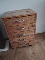 Ladenkast,  B 60, D 51,5, H 88,5, oude vloerhout, Huis en Inrichting, Kasten | Ladekasten, Ophalen, Gebruikt, 5 laden of meer