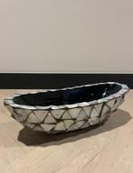 Schelpenvaas zwarte lage vaas, Huis en Inrichting, Woonaccessoires | Vazen, Ophalen, Kunststof, Zwart, Nieuw