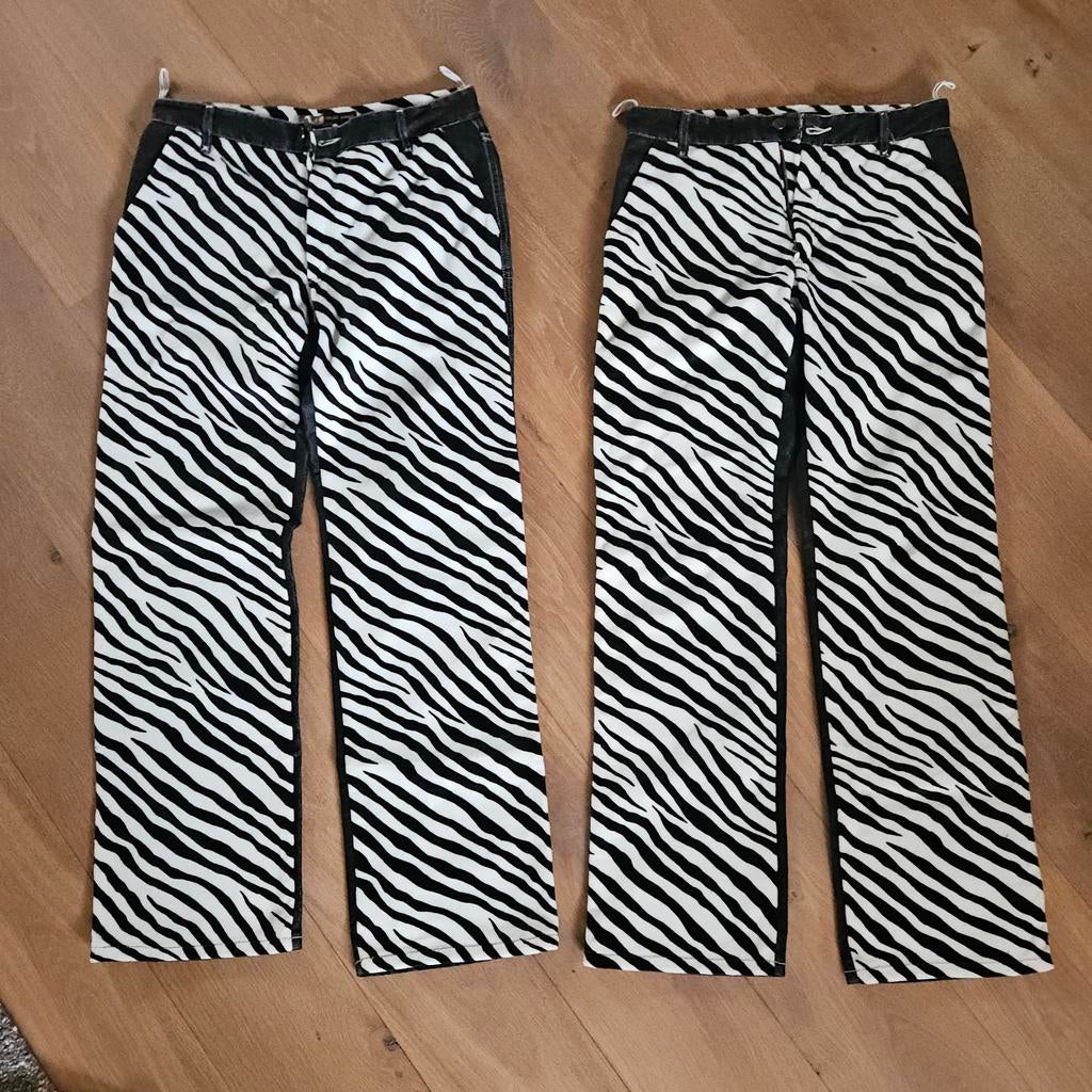 Set zebra spijkerbroeken S en L - Vanilia Sports - S & L, Blauw, Vanilla Sports, Ophalen of Verzenden, Zo goed als nieuw