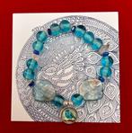 Glaskralen armband blauw, Ophalen of Verzenden, Nieuw, Blauw