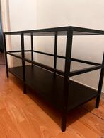 Ikea stellingkast zwartbruin/metaal hout VITTSJÖ, Ophalen, 100 tot 150 cm, Hout, Zo goed als nieuw