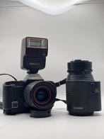 Canon T80 35mm SLR camera met 2 lenzen en flitser, Ophalen of Verzenden, Zo goed als nieuw, Canon