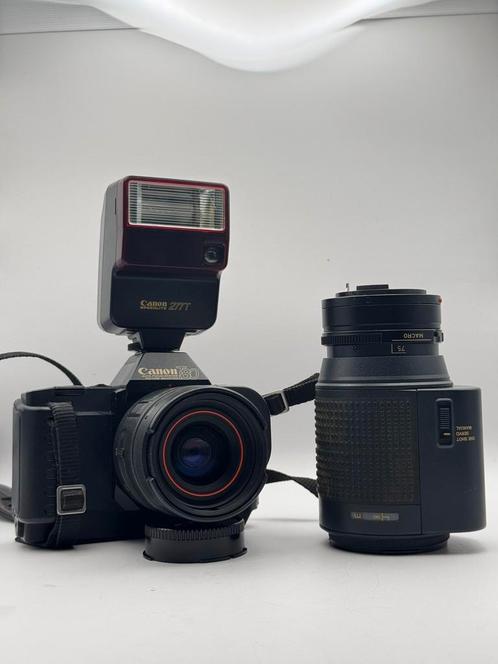 Canon T80 35mm SLR camera met 2 lenzen en flitser, Audio, Tv en Foto, Fotografie | Flitsers, Zo goed als nieuw, Canon, Ophalen of Verzenden