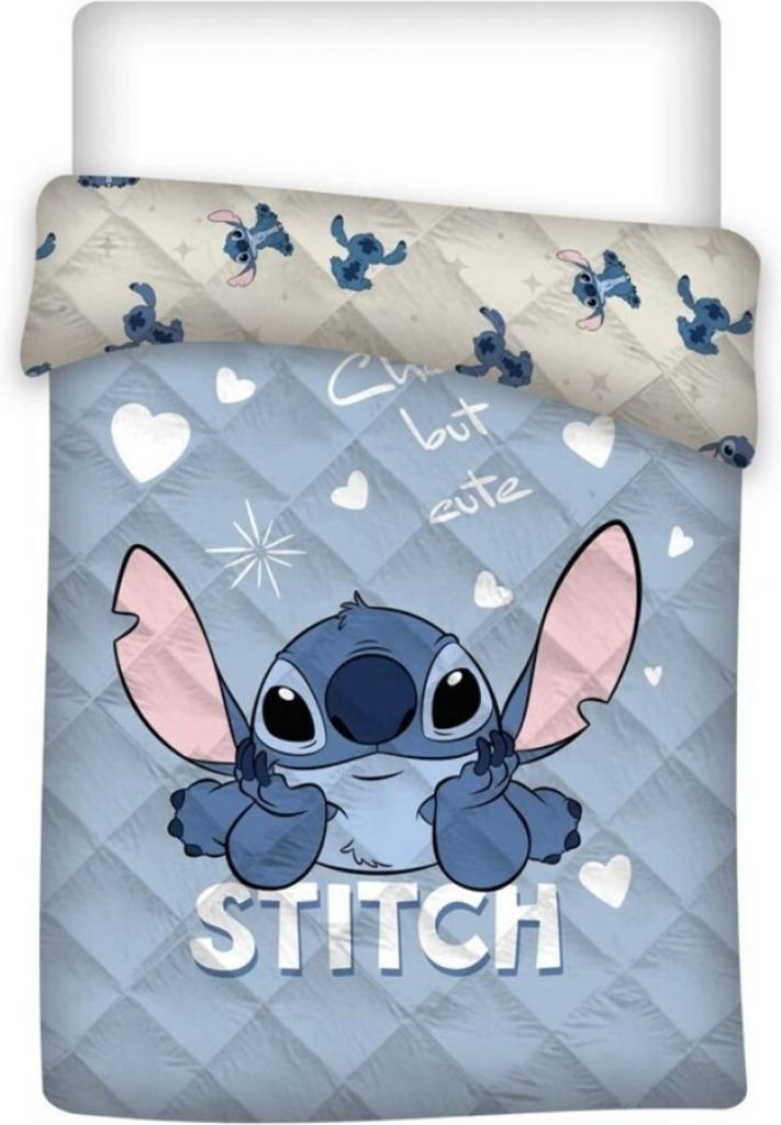 Stitch Bedsprei Gewatteerd - 140x200 - Blauw - Disney, Kinderen en Baby's, Kinderkamer | Beddengoed, Nieuw, Deken of Dekbed, Blauw