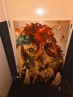 Vrouw Fantasy Gold Glasschilderij 80x120, Ophalen, Nieuw