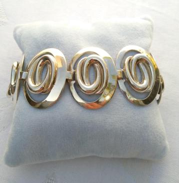 zilveren ARMBAND 18,5 cm met 6 ovale schakels van 3.8x 3 cm beschikbaar voor biedingen